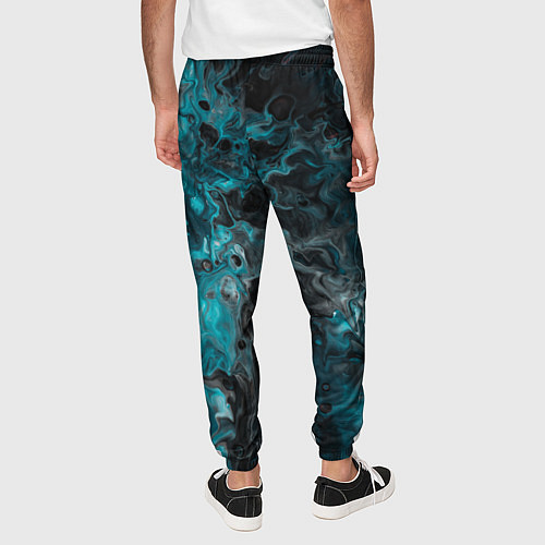Мужские брюки Неоновая краска во тьме - Светло-синий / 3D-принт – фото 4