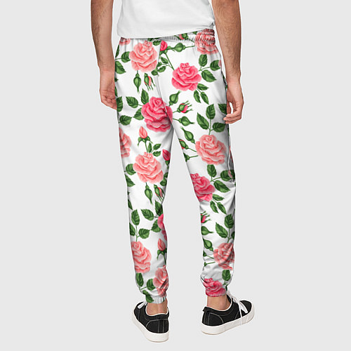 Мужские брюки SOFT PINK ROSES / 3D-принт – фото 4