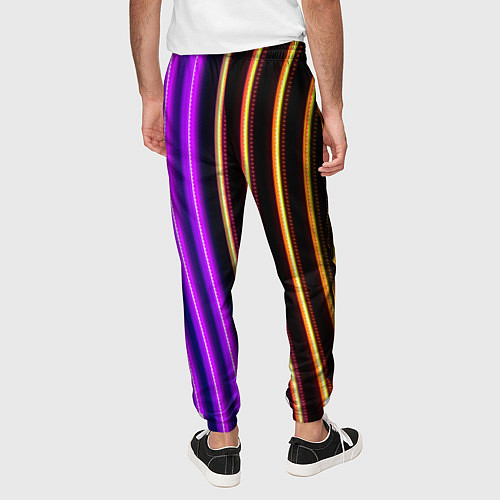 Мужские брюки Неоновые линейные фонари - Фиолетовый / 3D-принт – фото 4