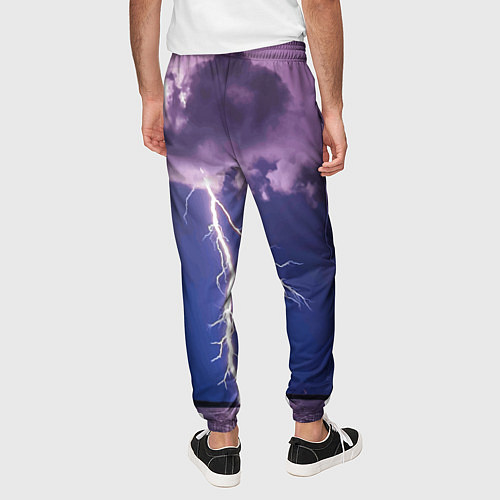 Мужские брюки Разряд молний над океаном / 3D-принт – фото 4
