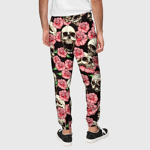 Мужские брюки Розы с черепами / 3D-принт – фото 4