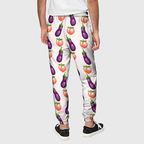 Мужские брюки Баклажаны и персики паттерн / 3D-принт – фото 4
