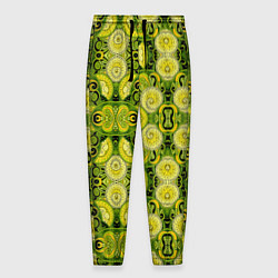 Мужские брюки Зеленые узоры: волны абстракции
