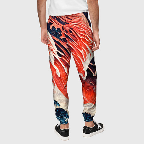 Мужские брюки Великая красная волна / 3D-принт – фото 4