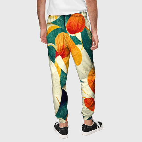Мужские брюки Винтажный цветочный рисунок / 3D-принт – фото 4