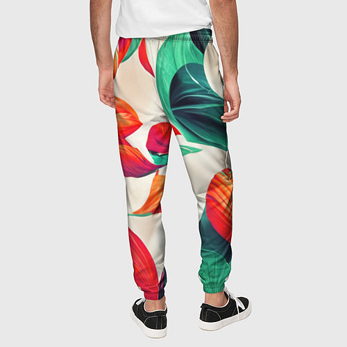 Мужские брюки Элегантный цветочный орнамент / 3D-принт – фото 4