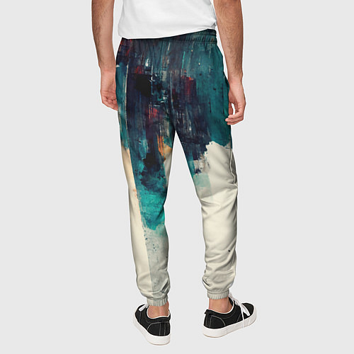 Мужские брюки Красочные полосы в стиле гранж / 3D-принт – фото 4