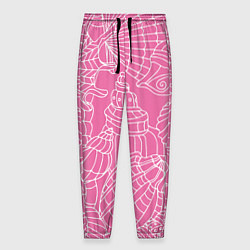 Брюки на резинке мужские Океанские ракушки - паттерн, цвет: 3D-принт