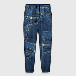 Брюки на резинке мужские Джинсовка jeans, цвет: 3D-принт
