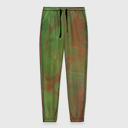 Мужские брюки Зелёные и красные волны красок