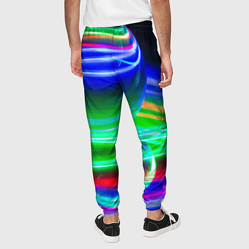 Мужские брюки Волнообразные абстрактные линии и шары / 3D-принт – фото 4