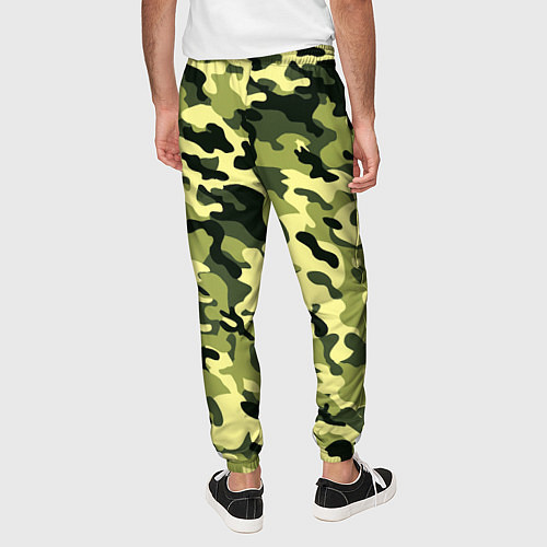 Мужские брюки Камуфляж Зеленые листья / 3D-принт – фото 4