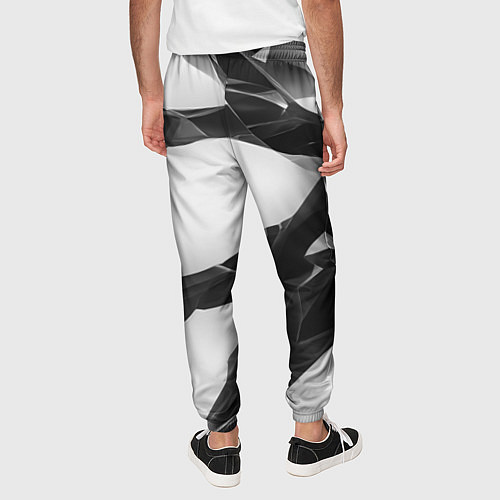 Мужские брюки Осколки кристалла, тёмная абстракция / 3D-принт – фото 4