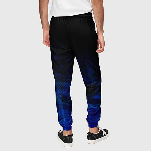 Мужские брюки Однотонный черный и темно синий гранжевый градиент / 3D-принт – фото 4