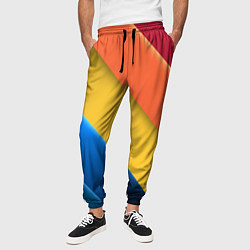 Брюки на резинке мужские Радужные полоски, цвет: 3D-принт — фото 2