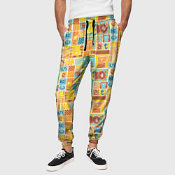 Брюки на резинке мужские Кот попарт, цвет: 3D-принт — фото 2