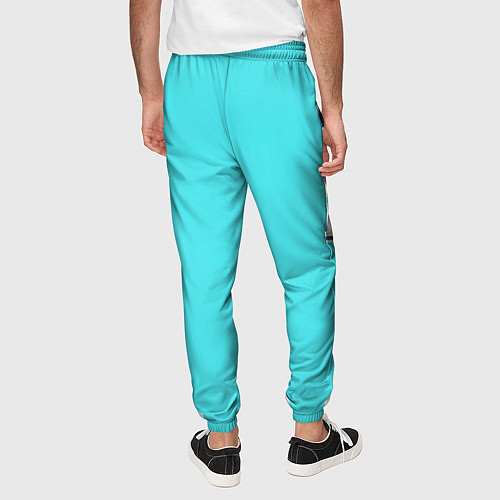 Мужские брюки Голубой неоновый геометрический узор / 3D-принт – фото 4