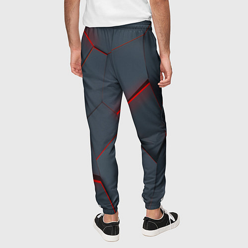 Мужские брюки Геометрический узор треснутого асфальта / 3D-принт – фото 4