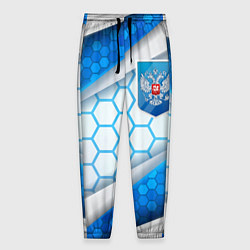 Мужские брюки Синий герб России на объемном фоне