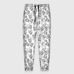 Брюки на резинке мужские Череп штрихованный, цвет: 3D-принт