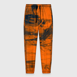 Брюки на резинке мужские Абстрактная оранжевая поверхность и чёрные тени, цвет: 3D-принт