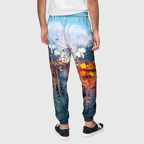 Мужские брюки Город через дождевое стекло / 3D-принт – фото 4