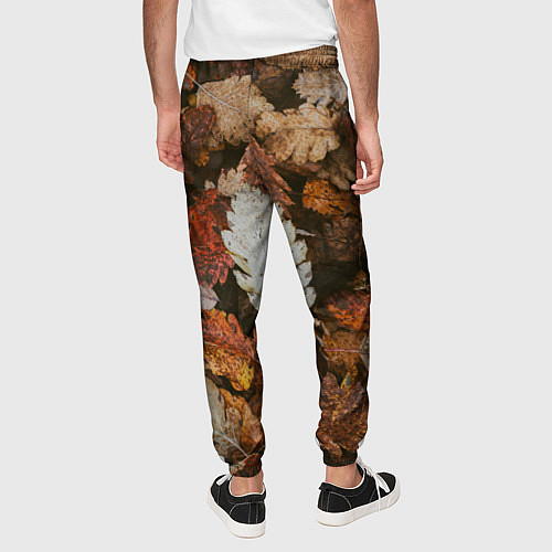 Мужские брюки Белый осенний лист / 3D-принт – фото 4