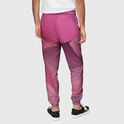 Мужские брюки Розовые геометрические фигуры / 3D-принт – фото 4