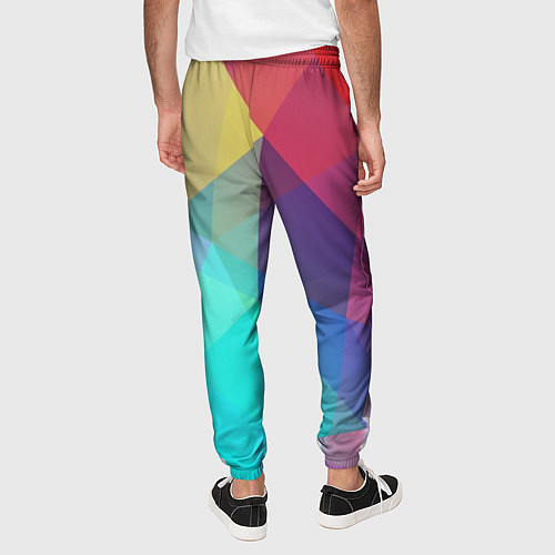 Мужские брюки Нежный разноцветный фон / 3D-принт – фото 4