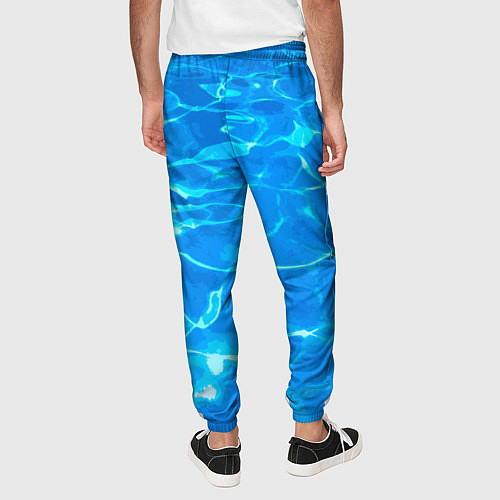 Мужские брюки Абстрактные волны бассейна - текстура / 3D-принт – фото 4