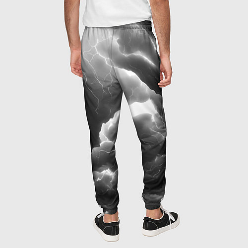 Мужские брюки Молнии в черных тучах / 3D-принт – фото 4