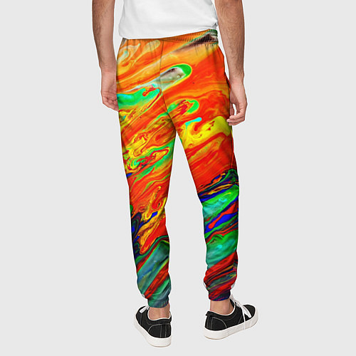 Мужские брюки Неоновый градиент красок / 3D-принт – фото 4