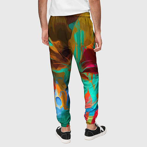 Мужские брюки Растительная абстрактная композиция / 3D-принт – фото 4