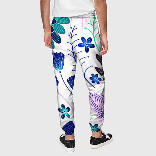 Мужские брюки Графичная растительная композиция / 3D-принт – фото 4