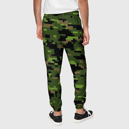 Мужские брюки Камуфляж лесной пиксель / 3D-принт – фото 4
