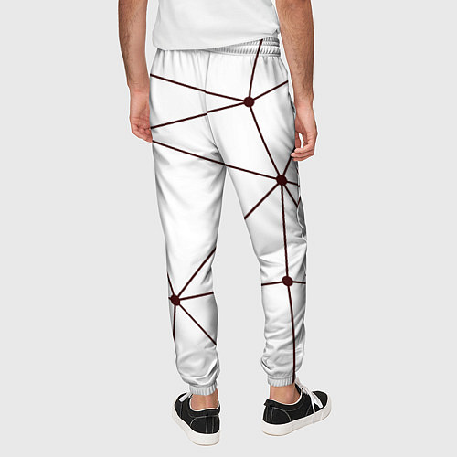 Мужские брюки Геометрические линии на белом фоне / 3D-принт – фото 4