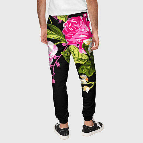 Мужские брюки Букет цветов / 3D-принт – фото 4