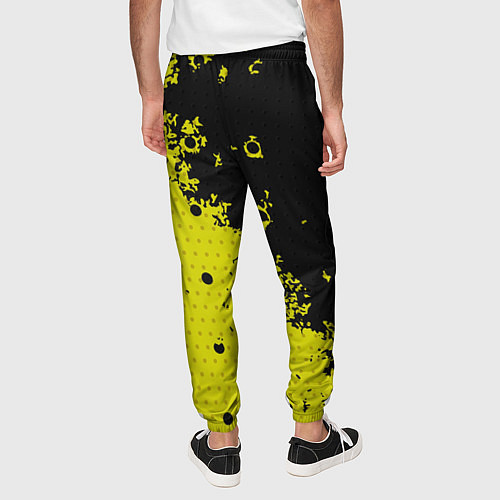 Мужские брюки Black & Yellow / 3D-принт – фото 4