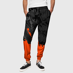 Брюки на резинке мужские Black & Orange, цвет: 3D-принт — фото 2