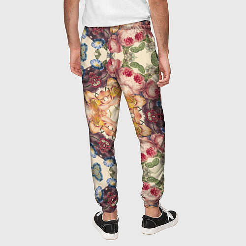 Мужские брюки Цветы абстрактные красные розы / 3D-принт – фото 4