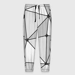 Брюки на резинке мужские Геометрические линии на сером фоне, цвет: 3D-принт