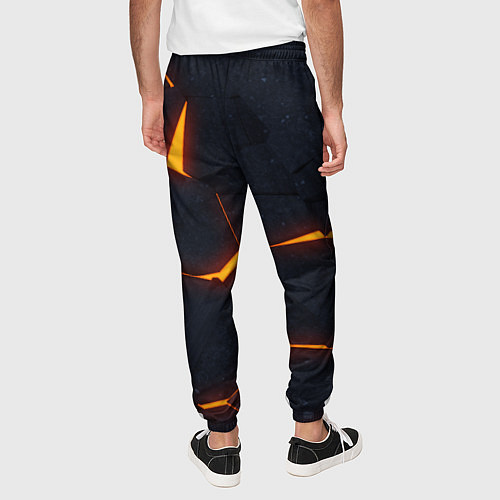 Мужские брюки Неоновые плиты в разломе / 3D-принт – фото 4