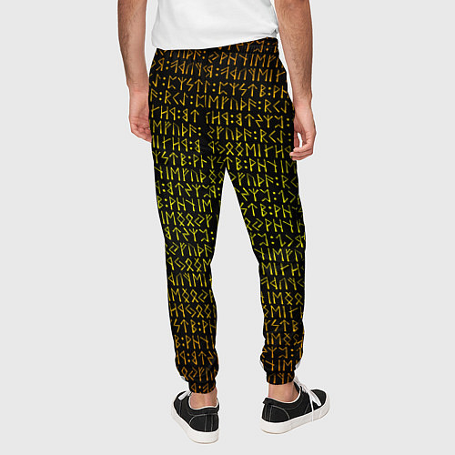 Мужские брюки Золотой рунический алфавит / 3D-принт – фото 4