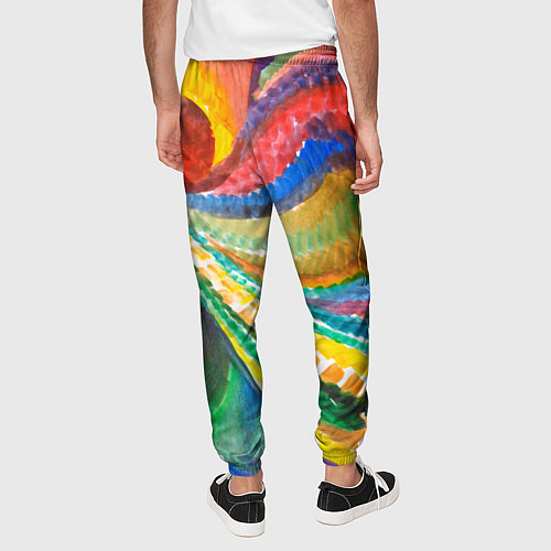 Мужские брюки Райская птичка акварельная абстракция / 3D-принт – фото 4