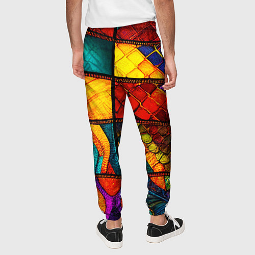 Мужские брюки Лоскутная мозаика - пэчворк / 3D-принт – фото 4