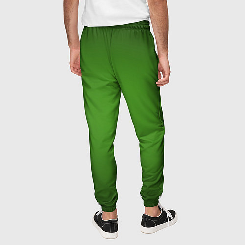 Мужские брюки Зеленый с затемняющей виньеткой / 3D-принт – фото 4