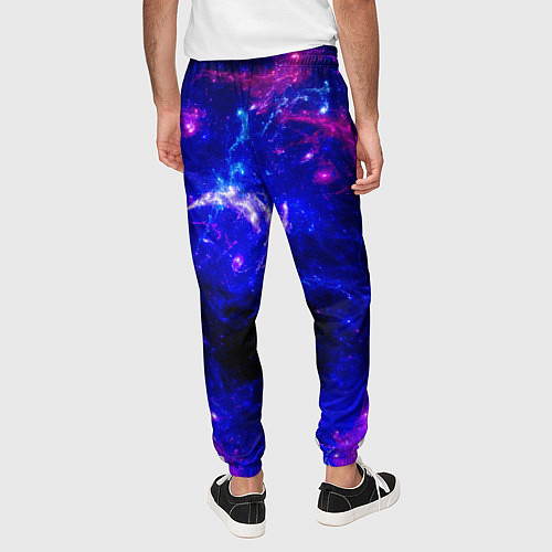 Мужские брюки Неоновый космос со звездами / 3D-принт – фото 4