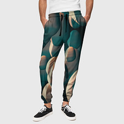 Брюки на резинке мужские Множество абстрактных летающих камней, цвет: 3D-принт — фото 2