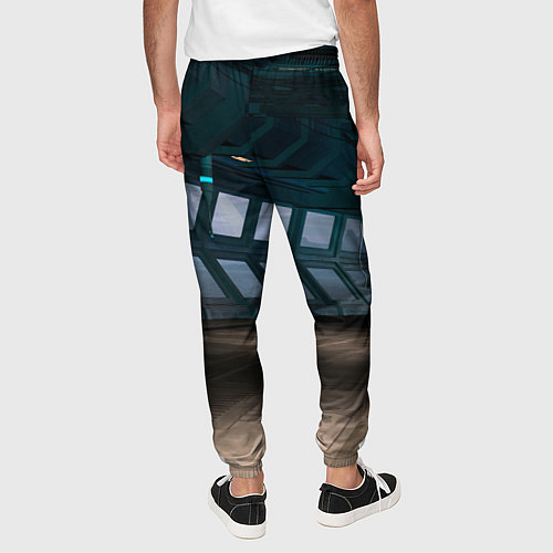 Мужские брюки Коридор космической станции / 3D-принт – фото 4