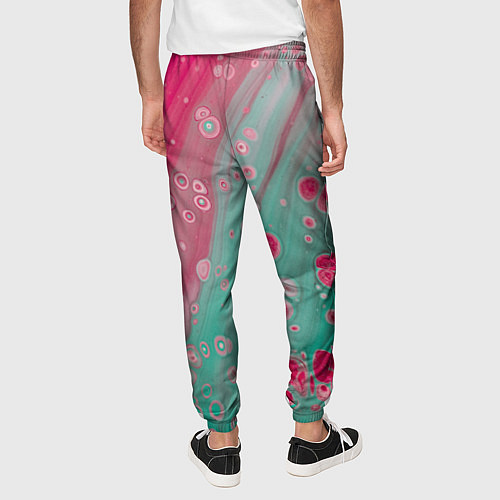 Мужские брюки Розовые и голубые краски / 3D-принт – фото 4